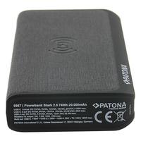 Patona Premium Powerbank Stark 2.0 PD100W 20000mAh, QI wireless charging, 2xUSB-C 1xUSB-A connector