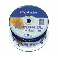 VERBATIM V DVD+R DL 8.5GB 8X PRINTABLE 50PK SPL